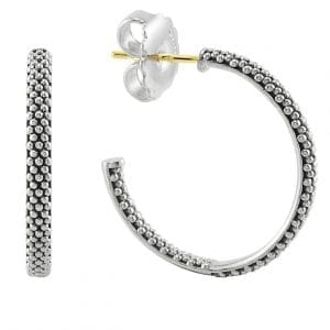 Lagos Signature Caviar 25mm Hoop Earrings Earrings Bailey's Fine Jewelry