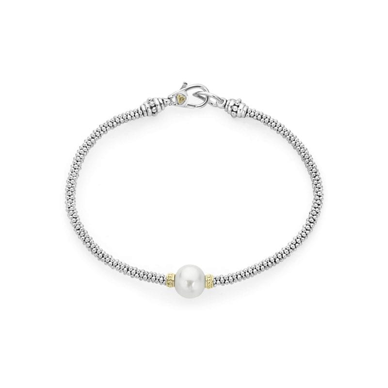 LAGOS Sterling Silver Luna Caviar Bracelet with Cultured Freshwater Pearl |  Bloomingdale's