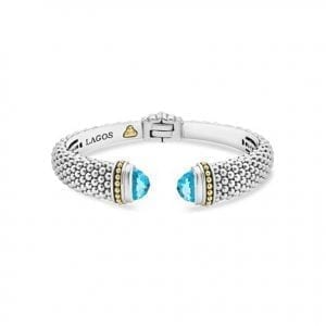 Lagos Caviar Blue Topaz Cuff Bracelet Bracelets Bailey's Fine Jewelry