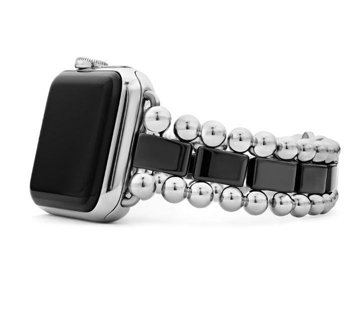 Lagos Smart Caviar Black Ceramic Watch Bracelet, 38-44mm
