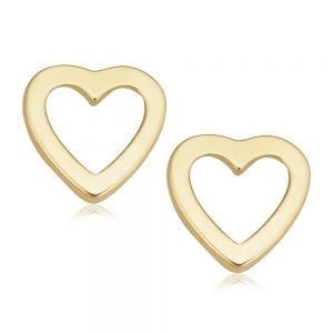 Bailey’s Icon Collection Open Heart Stud Earrings in 14k Yellow Gold Earrings Bailey's Fine Jewelry