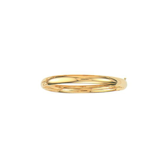 Domed Polished Bangle in 14kt Yellow Gold