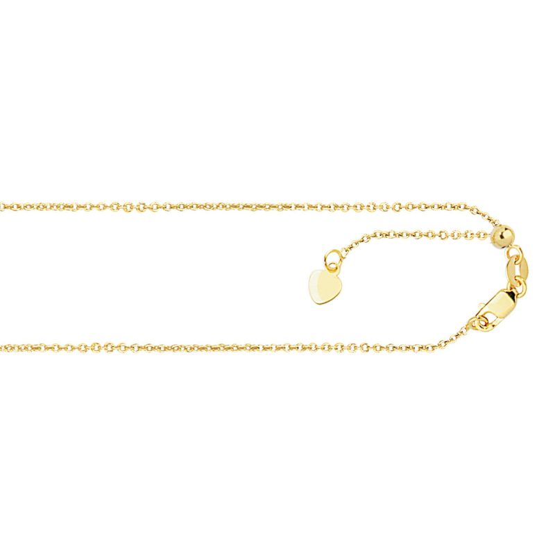 Adjustable Cable Chain in 14kt Yellow Gold