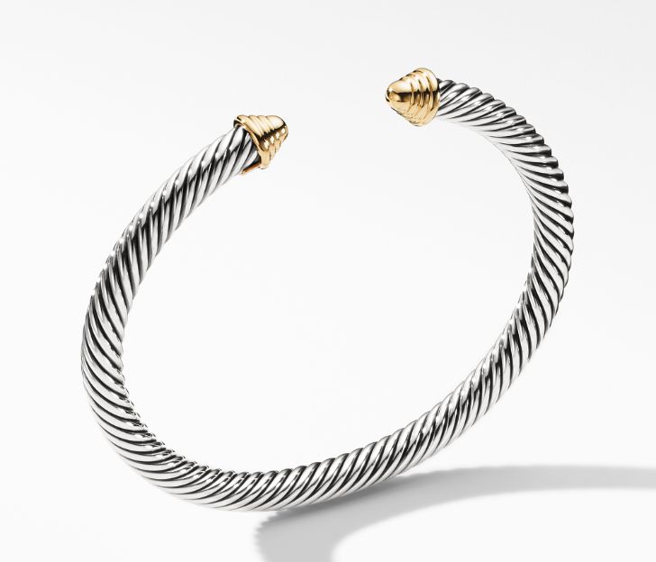 David Yurman Cable Classics Bracelet with Gold, Size M