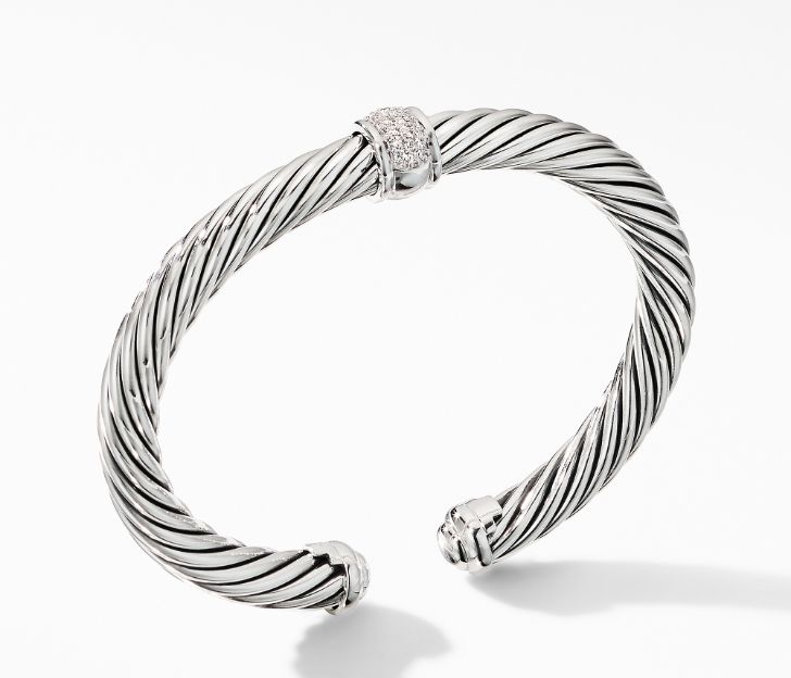 David Yurman Cable Classics Bracelet in Sterling Silver with Pave ...