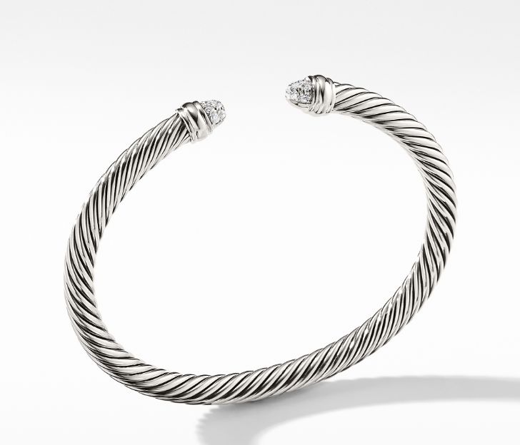 David Yurman Cable Classics Bracelet with Diamonds, Size M