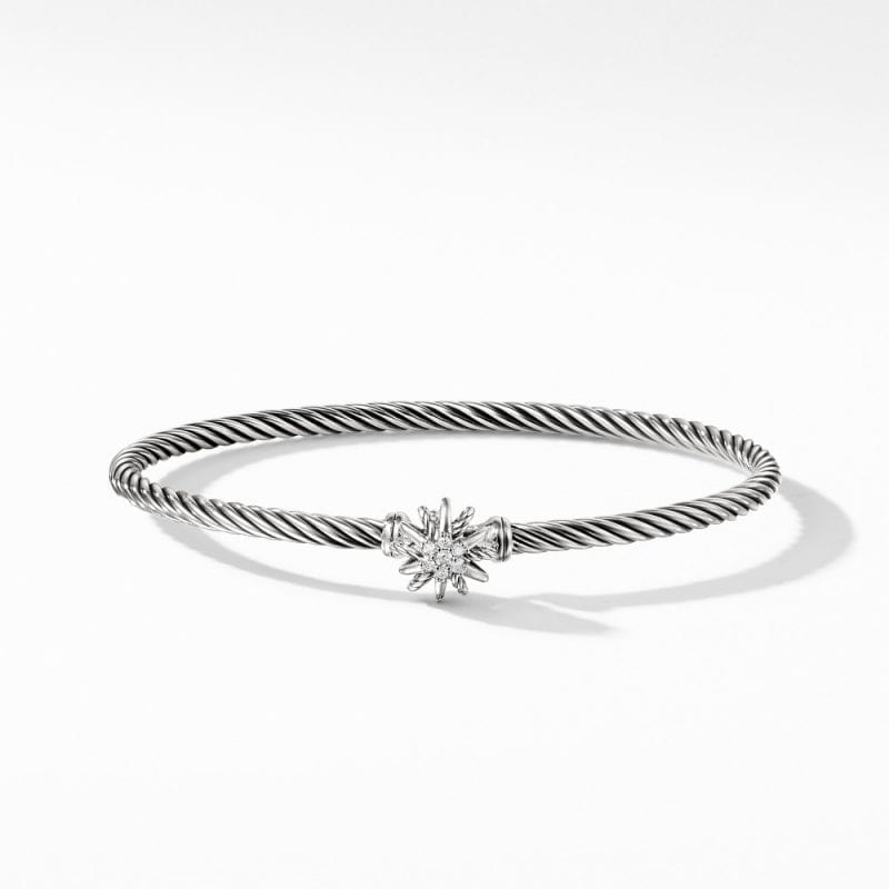 David Yurman Starburst Single-Station Cable Bracelet with Diamonds, Size M