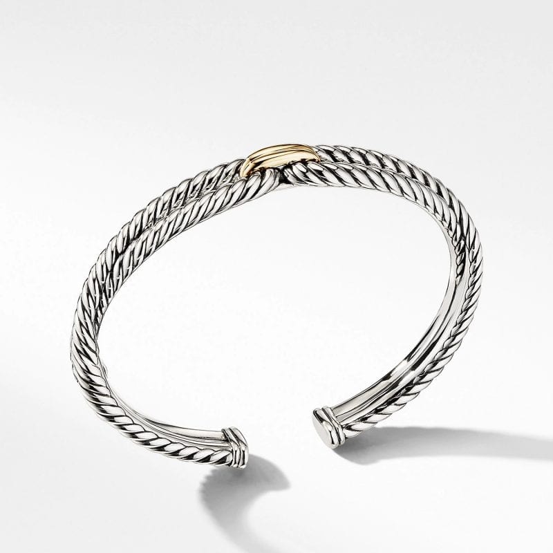 David Yurman Cable Loop Bracelet with 18K Gold, Size M