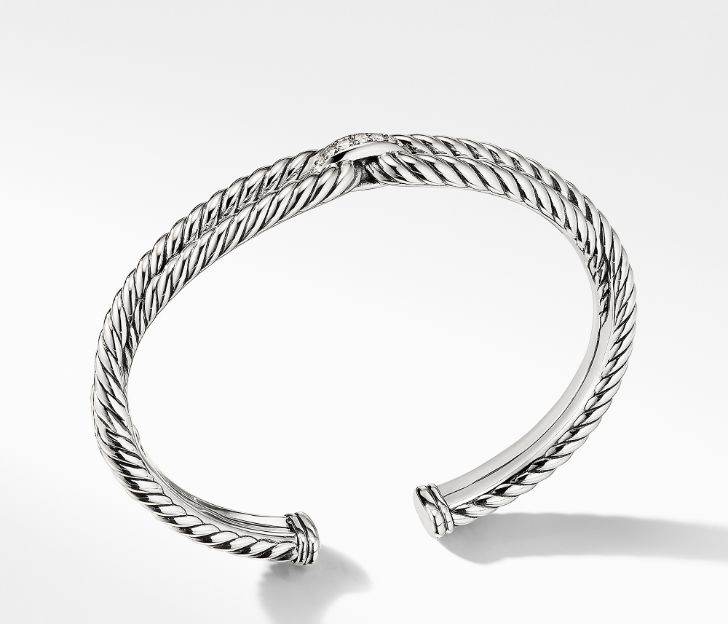 David Yurman Cable Loop Bracelet with Diamonds, Size M