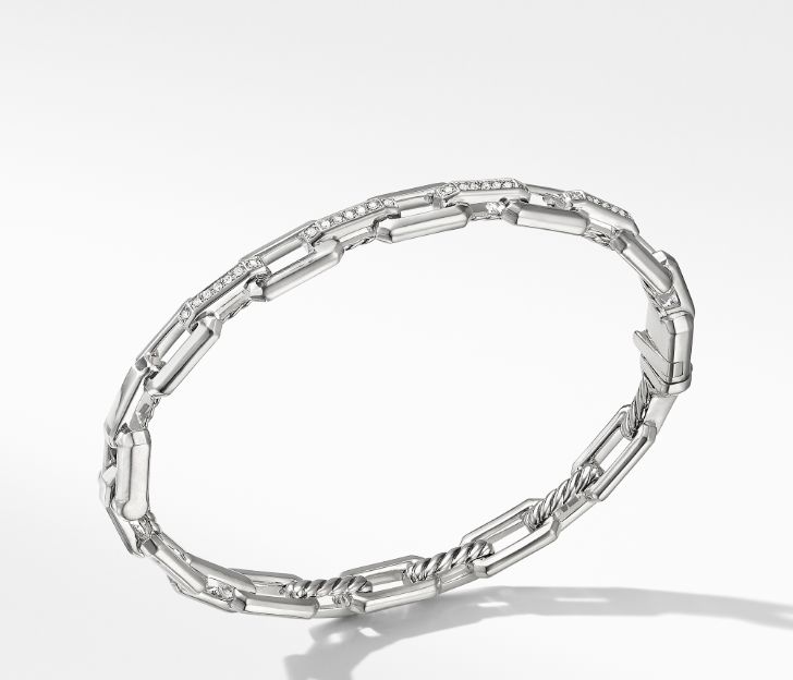 David Yurman Stax Link Bracelet with Diamonds, Size M