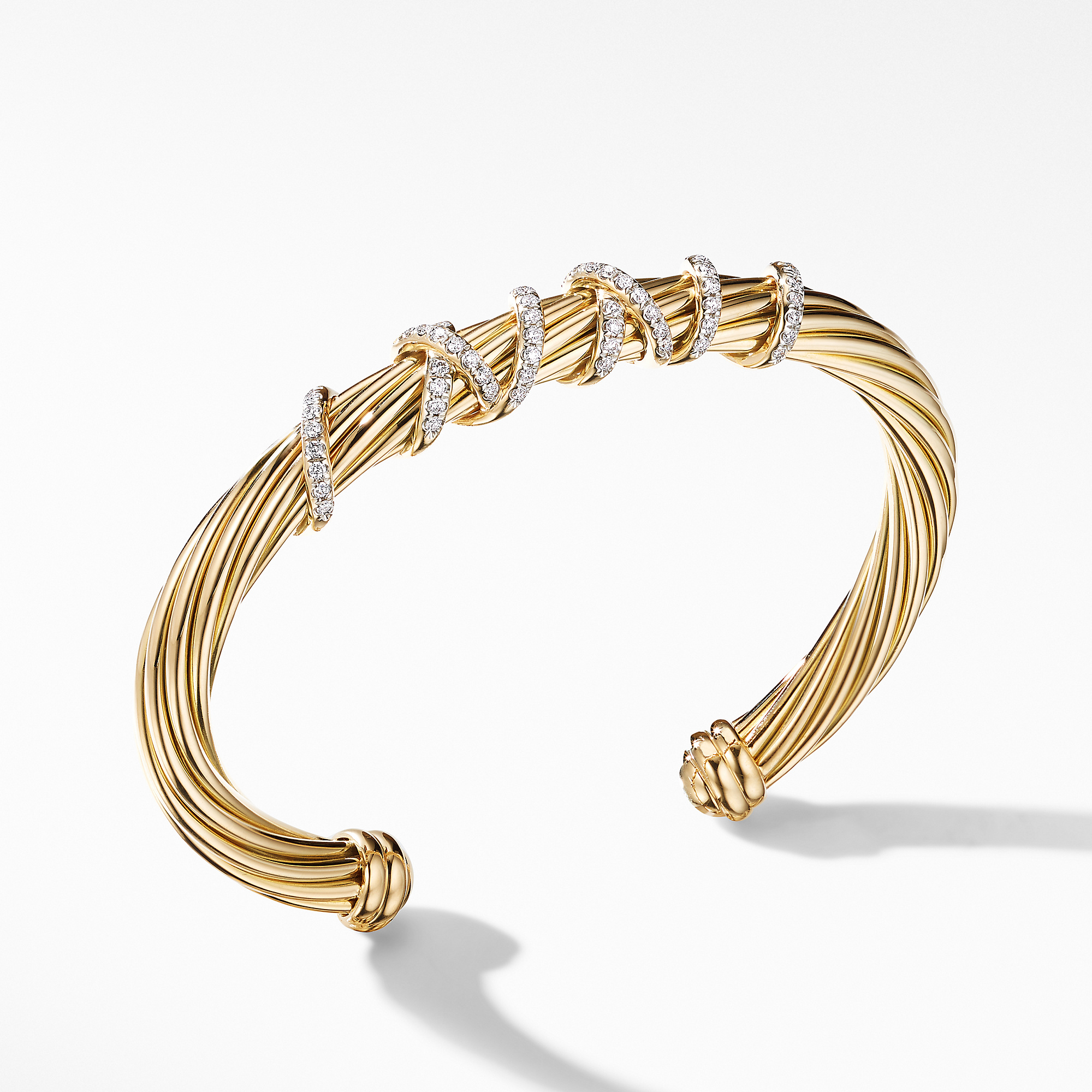 David Yurman Helena Center Station Bracelet in 18K Yellow Gold with Diamonds,  Size M – Bailey's Fine Jewelry