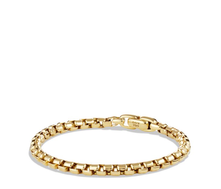 David Yurman Box Chain Bracelet in Gold, Size M