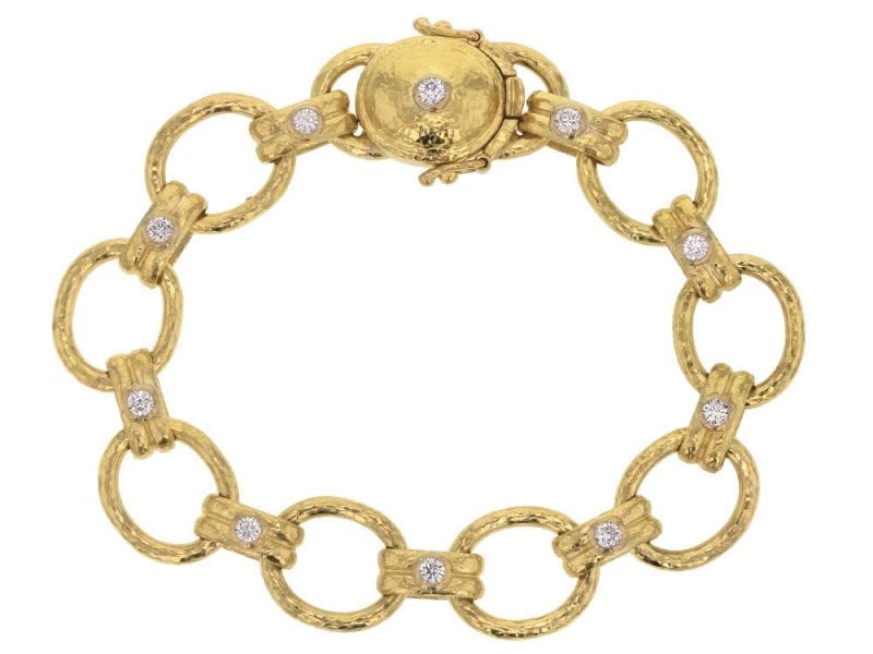 Elizabeth Locke Diamond Rimini Bracelet in 19kt Yellow Gold