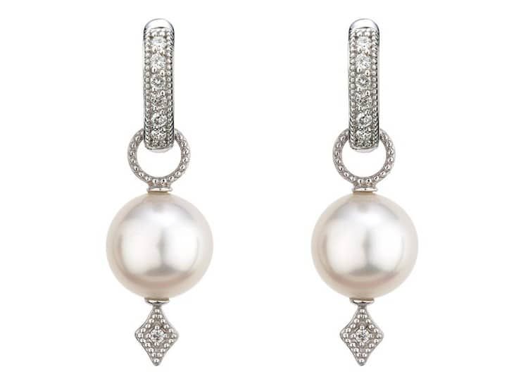 Jude Frances 18 Gold Pearl and Diamond Earring Charms