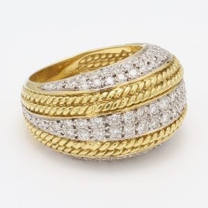 Diamond Dome Ring in 14k Yellow Gold