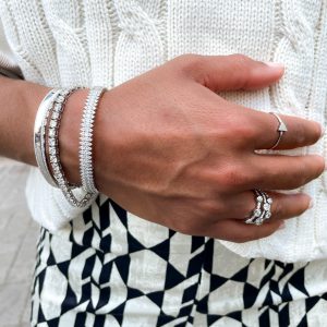 diamond tennis bracelets on model
