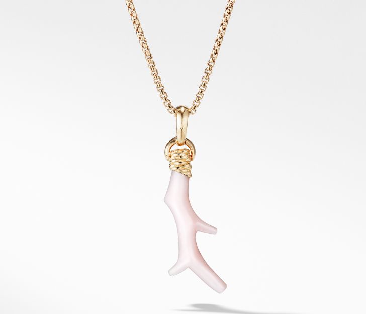 David Yurman Coral Amulet in Pink Opal with 18k Gold