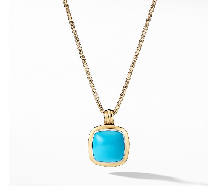 David Yurman Albion Pendant with 18K Gold and Reconstituted Turquoise