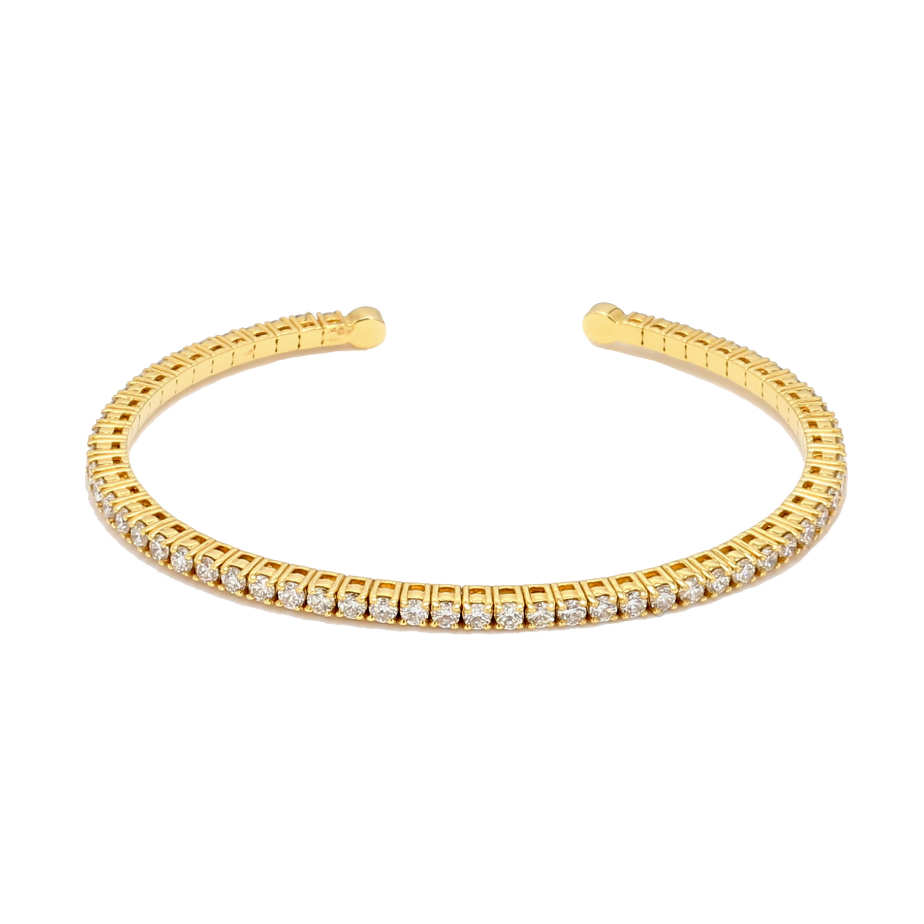 Diamond Flex Cuff Bracelet in 14k Yellow Gold