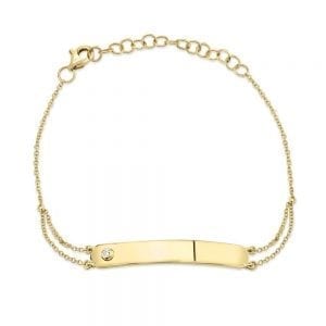 Bailey's Heritage Collection Diamond ID Bar Bracelet in 14kt Yellow Gold