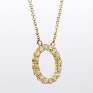 Open Circle Diamond Pendant Necklace