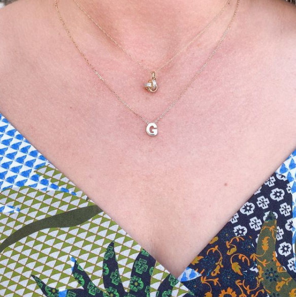 9ct Yellow Gold Diamond Initial G Pendant Necklace - London Road Jewellery
