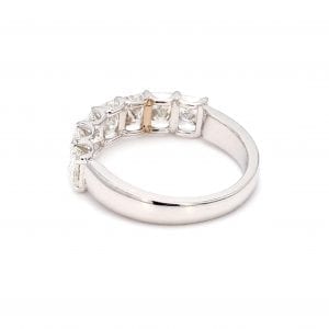 Radiant Cut Diamond Seven Stone Ring in 18k White Gold