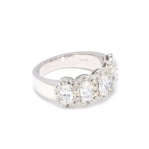Oval Diamond Halo Ring in 14k White Gold