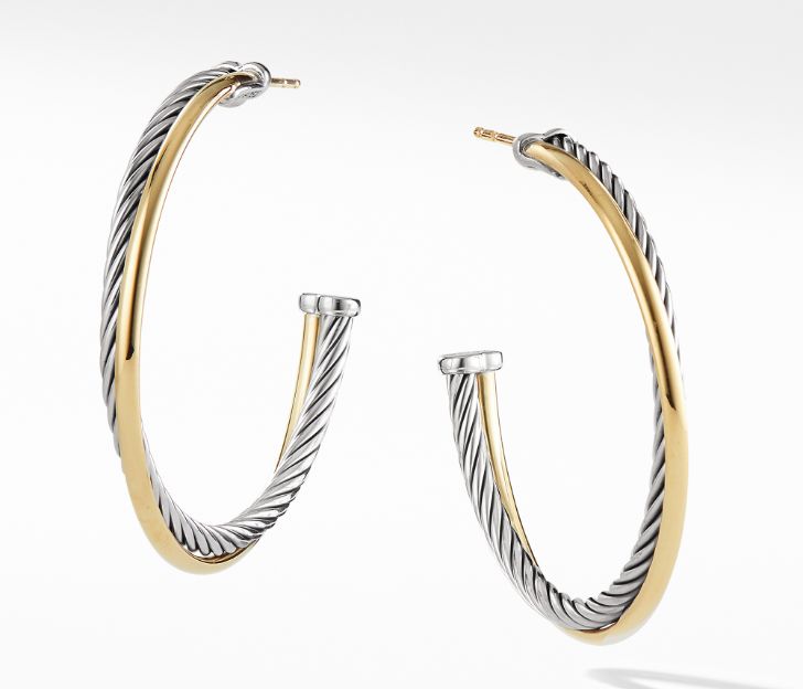David Yurman Hoop Earrings with 18K Gold, Size M – Bailey's Fine Jewelry