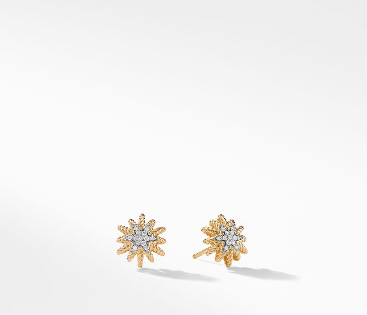 David Yurman Earrings with Diamonds in 18K Gold