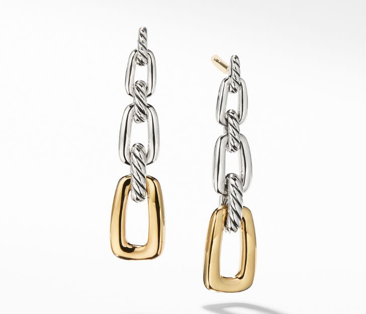 David Yurman Wellesley Link Drop Earrings with 18K Gold