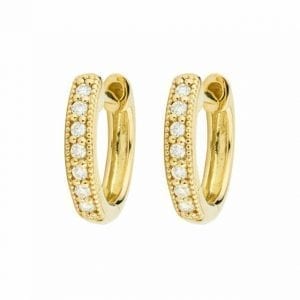 Jude Frances 18k Yellow Gold and Diamond Hoop Earrings Earrings Bailey's Fine Jewelry
