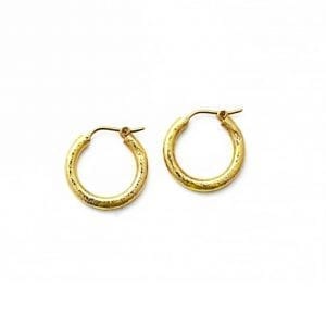 Elizabeth Locke Small Hammered Hoop Earrings in 19kt Yellow Gold Earrings Bailey's Fine Jewelry