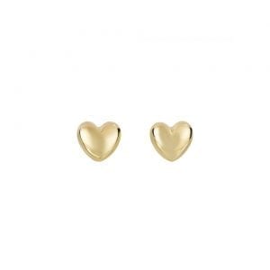 Puffy Heart Stud Earrings in 14kt Yellow Gold Earrings Bailey's Fine Jewelry