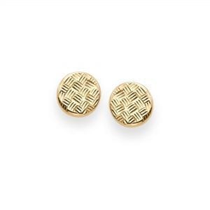 Textured Button Stud Earrings in 14kt Yellow Gold Earrings Bailey's Fine Jewelry
