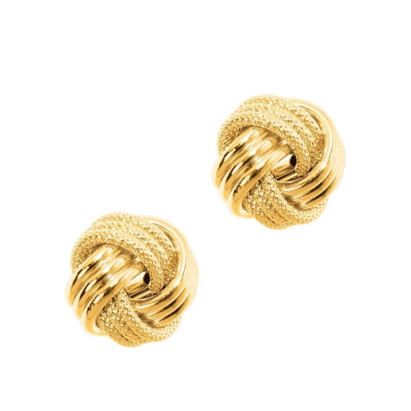 Large Love Knot Stud Earring in 14k Yellow Gold