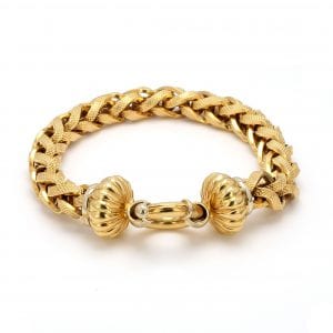 Bailey's Estate Textured Chain Bracelet in 18k Yellow Gold