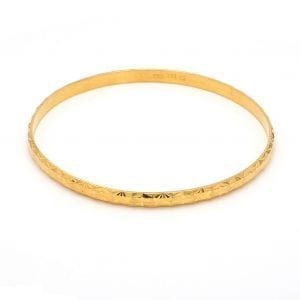 Bailey's Estate Etched Bangle Bracelet in 22k Yellow Gold