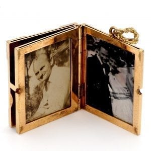 Bailey's Estate Photobook Charm with Photos and Engraving in 14k Yellow Gold
