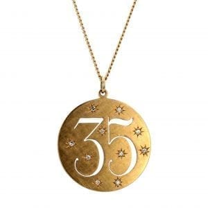 Bailey's Estate Round Charm with Cutout of Number '35' in 14k Yellow Gold