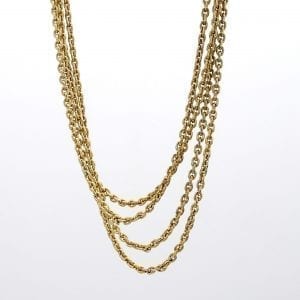 Bailey's Estate 4 Strand Rolo Chain Necklace in 14k Yellow Gold