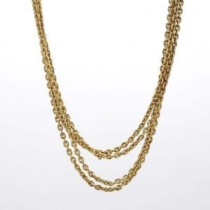 Bailey's Estate 4 Strand Rolo Chain Necklace in 14k Yellow Gold