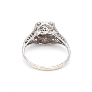 Bailey's Estate Ring with .85CT Old European Cut in 14k White Gold