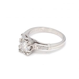 Bailey's Estate Solitaire Ring with 1.44CT Old European Diamond set in Platinum