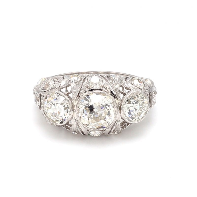 Bailey's Estate Old European Cut Diamond Ring in Platinum