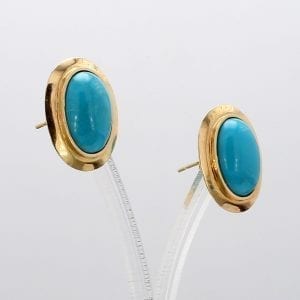 Bailey's Estate Turquoise Stud in 14k Yellow Gold
