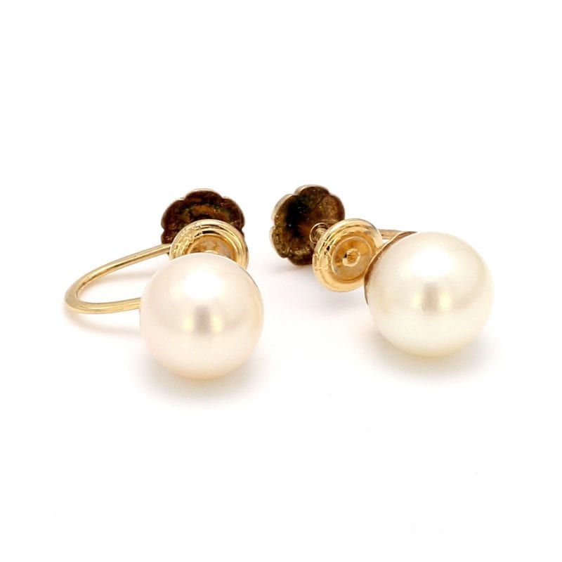 Bailey's Estate 8mm Pearl Stud in 14k Yellow Gold