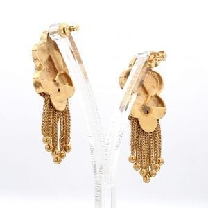 Bailey's Estate Turquoise Tassel Earrings in 14k Yellow Gold