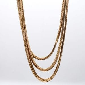 Bailey's Estate Triple Link Chain Necklace in 10k Yellow Gold