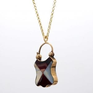 Bailey's Estate Scottish Agate Lock Charm in 14k Yellow Gold